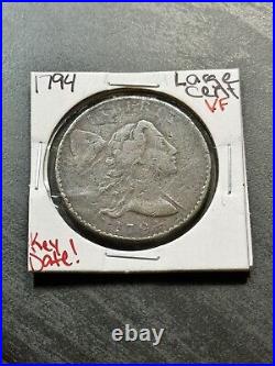 1794 Large Cent VF Very Fine Details Key Date Coin (Raw10508)