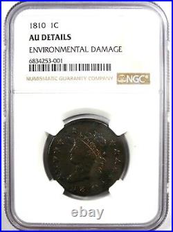 1810 Classic Liberty Large Cent Coin Certified NGC AU Detail Rare Date