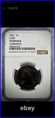 1811 Classic Liberty Large Cent Coin Certified NGC VF Detail Rare Date
