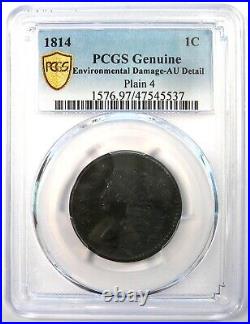1814 Classic Liberty Large Cent Coin Certified PCGS AU Detail Rare Date