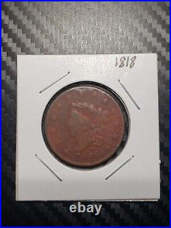 1816 and 1818 LARGE CENT DETAILS QUITE STRONG, SEE PICTURES FOR COINS
