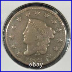 1823 Large Cent (VG) Coronet Head 1 Penny/Cent Very Good Copper U. S. Coin