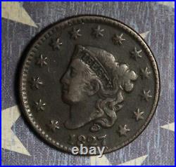 1827 Coronet Head Large Cent Collector Coin, Free Shipping