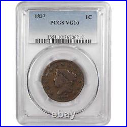 1827 Coronet Head Large Cent VG 10 PCGS Copper Penny Coin SKUIPC7506