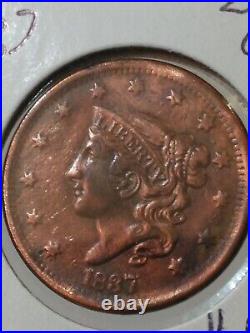 1837 Large Cent Coronet very stunning higher grade coin