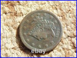 1839 Coronet Head Large Cent, Booby Head, Early Type