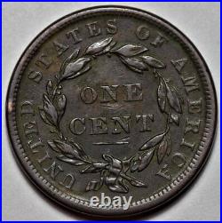 1839 Coronet Head Large Cent Silly Head US 1c Copper Penny Coin L41