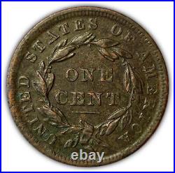 1839 Silly Head Large Cent Almost Uncirculated AU Coin, Details #2527