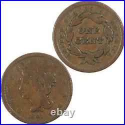 1841 Braided Hair Large Cent F Fine Copper Penny 1c Coin SKUI13278