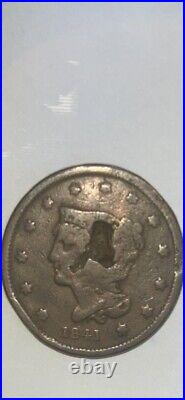 1841 Large Cent Big Error Coin On Both Sides A Must For Collecting