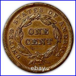 1842 SD Small Date Large Cent Almost Uncirculated AU Coin, Rim Nicks #2155