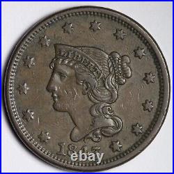 1843 Braided Hair Large Cent CHOICE AU E105 KCNX