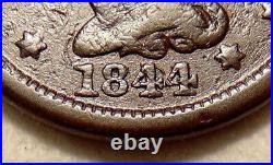 1844/81 Large Cent Inverted Date Var Fine detail Coin surface roughness