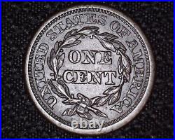 1845 Large Cent Braided Hair Very Nice Detail Darker Coin # LC001