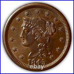 1845 N-10 Braided Hair Large Cent Uncirculated UNC Coin #6848T