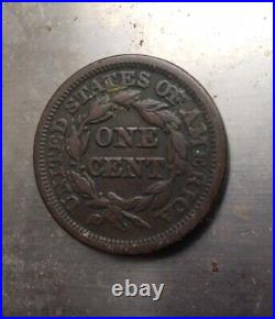 1846 Small Date Braided Hair Large Cent Coin 1c