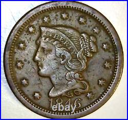 1846 US Braided Hair Large Cent Tall Date Tough Variety Better Coin (LJ18)