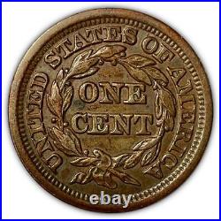 1847 Braided Hair Large Cent Almost Uncirculated AU Coin #671