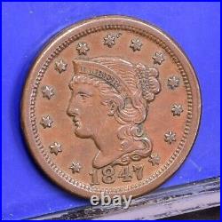 1847 Large Cent AU (#53408-L)