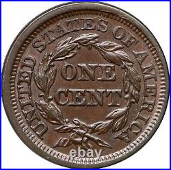 1847 N-23 R-5 ANACS AU 55 Braided Hair Large Cent Coin 1c