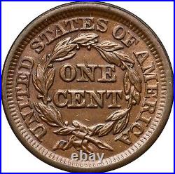 1847 N-30 R-4 ANACS AU 58 Braided Hair Large Cent Coin 1c