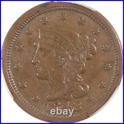 1848 Braided Hair Large Cent AU 55 PCGS Copper Penny Coin SKUIPC7283