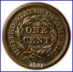 1848 Braided Hair Large Cent Almost Uncirculated AU Coin #2530