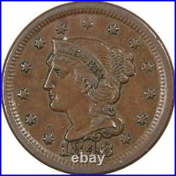 1848 Braided Hair Large Cent Extremely Fine Copper Penny Coin SKUI878