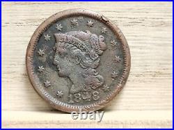 1848 Large Cent US Coin Error (over 4)