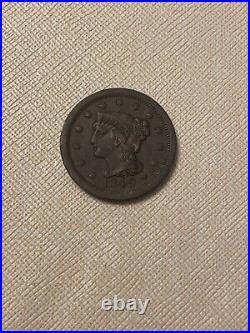 1849 Braided Hair One Cent Beautiful High Grade Coin Rare Date