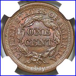 1850 N-2 NGC MS 65 BN Braided Hair Large Cent Coin 1c