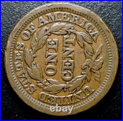 1851 N-40 R-5+ TOUGH VARIETY Braided Hair Large Cent Coin 1c