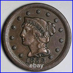 1852 Braided Hair Large Cent XF E162 JMA