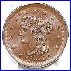 1852 N-1 PCGS MS 65 BN Braided Hair Large Cent Coin 1c