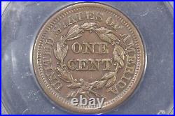 1853 Braided Hair Large Cent, ANACS AU-50