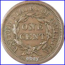 1853 Braided Hair Large Cent AU About Uncirculated Copper SKUIPC7356