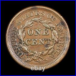 1853 N-25b R-1 AU Braided Hair Large Cent Coin 1c