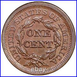 1854 N-14 R-2 ANACS MS 62 BN Braided Hair Large Cent Coin 1c