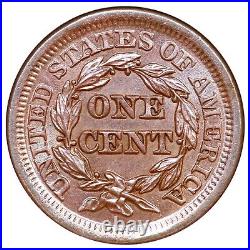 1854 N-25 R-3 NGC MS 66 BN CC level Braided Hair Large Cent Coin 1c