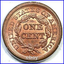 1855 N-4 PCGS MS 64 RB CAC Braided Hair Large Cent Coin 1c