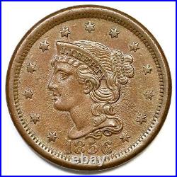 1856 N-11 Braided Hair Large Cent Coin 1c