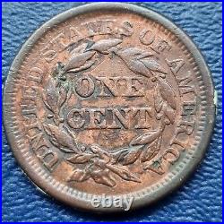 1857 Braided Hair Large Cent 1c Copper Coin RARE KEY DATE XF Details #71613