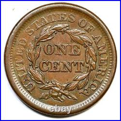 1857 N-1 Large Date Braided Hair Large Cent Coin 1c