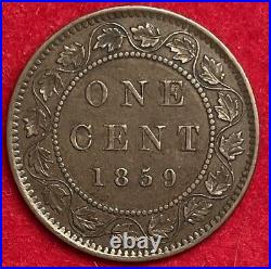 1859 CANADA Large ONE CENT Victoria COIN Canadian BEAUTIFUL COIN