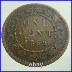 1859 Narrow 9 Double Punch Type 2 Canada Large Cent KM#1 Circulated Coin AA640