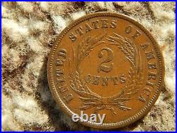 1864 US 2 Cent Coin Large Motto very nice and undamaged coin