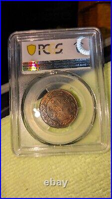 1908 Large One Cent Canada Lovely Blonde Coin Graded Pcgs Ms 64 Rbstunning