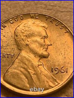 1961 Lincoln Penny No Mint Mark, L On Rim, Letter Error G, Close AM, 7 Steps (&)