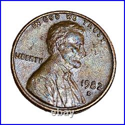 1982-D 1C, Large Date Lincoln Cent DDOR Multi Error 3.1 Gram Toning US Mint Coin