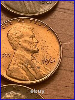 3 1961 Lincoln Penny No Mint Mark, L On Rim, + Other Errors (360)